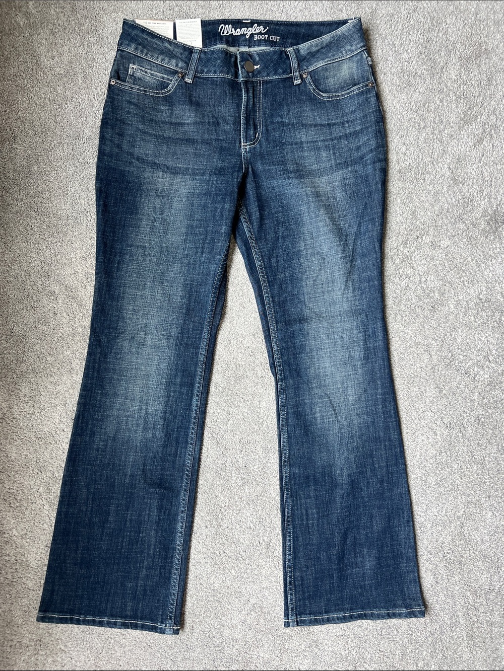 Wrangler Women’s Boot Cut Jeans 13/14x30 Dark Wash Stretch Denim 09MWZDO - NWT